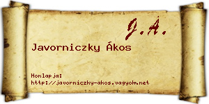 Javorniczky Ákos névjegykártya