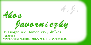 akos javorniczky business card